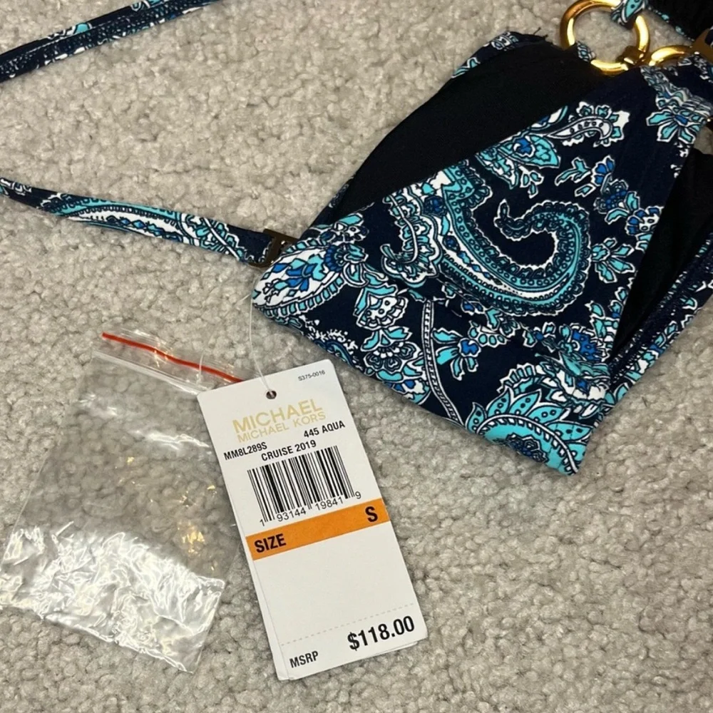 MICHAEL MICHAEL KORS - Paisley Floral Print Bikini Top - Size Small - Picture 4 of 7